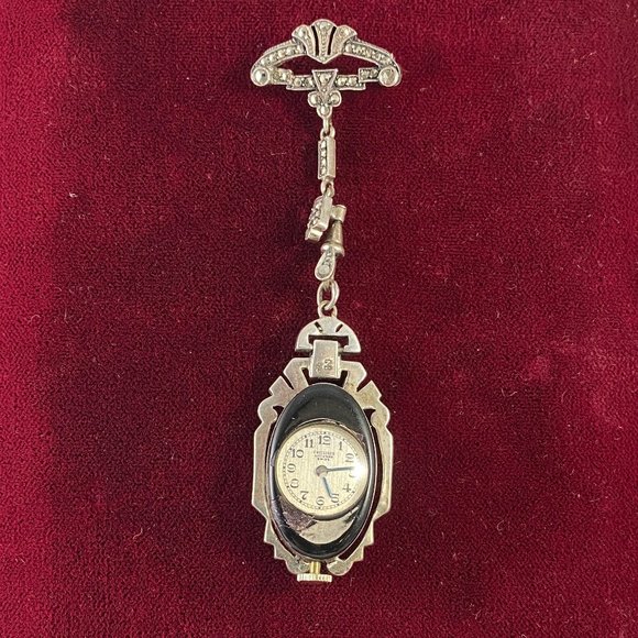 Vintage Accessories - Fabulous Antique 1920’s Bucherer Ladies Pendant Brooch and Watch